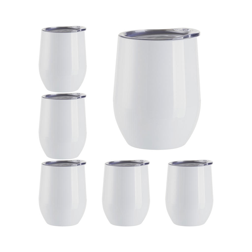 Craft Express 6 Pack of Stemless Stainless Steel Sublimation Wine Tumbler